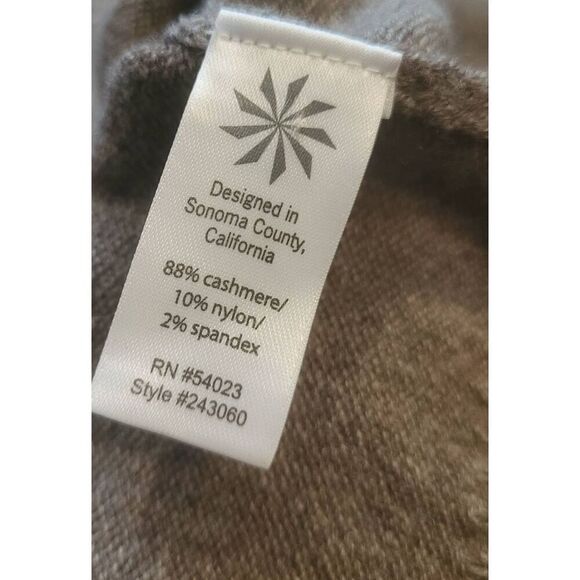 Athleta Tunic Dress Women's Small Taupe Cashmere V Neck Mini Cozy Warm - Picture 3 of 4